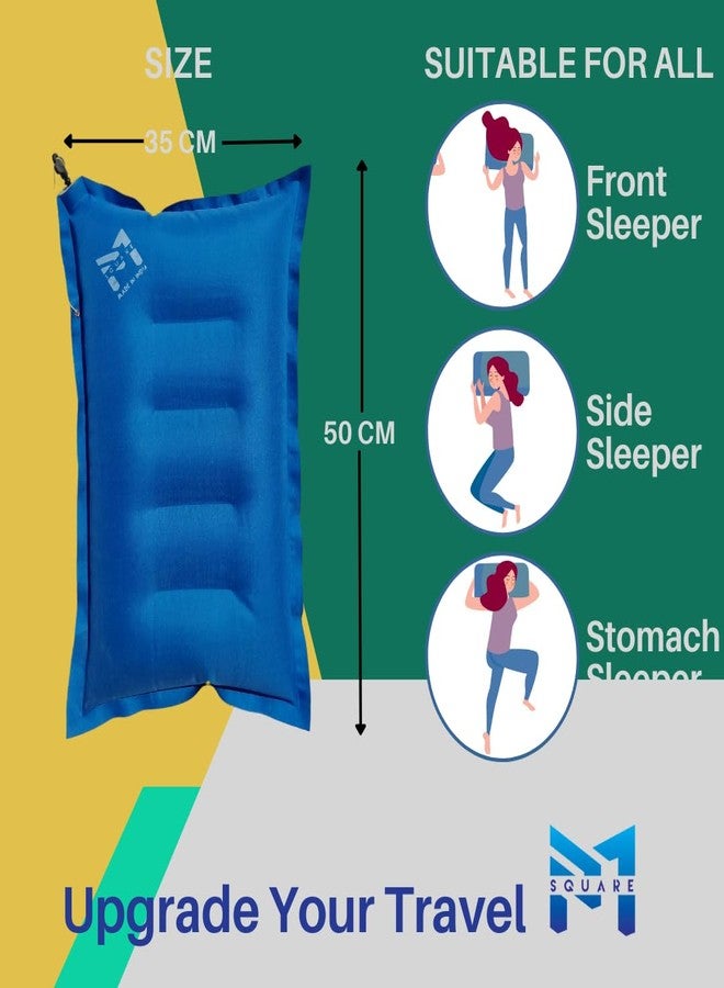 PM SQUARE Inflatable Soft Portable Khaki + Colour Air Travel Pillow with an Air Pump for Travel in Train, Bus, Camping, Hostel and Office - Image 4